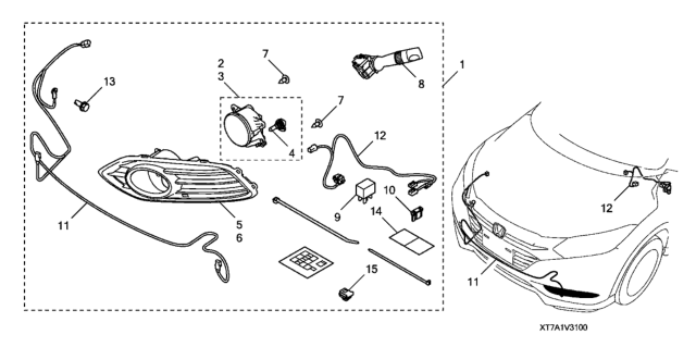 2019 Honda HR-V Foglights Diagram