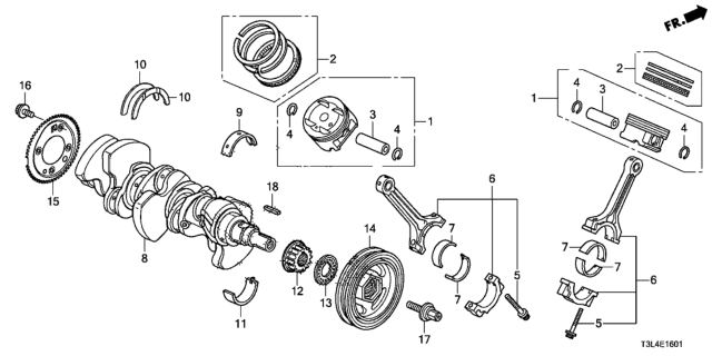 2013 Honda Accord Bearing E,Main Upr Diagram for 13325-5G0-A01