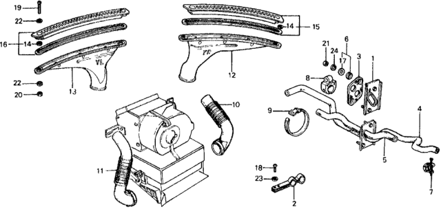 1978 Honda Civic Plate, Water Hose Support Diagram for 39211-659-003