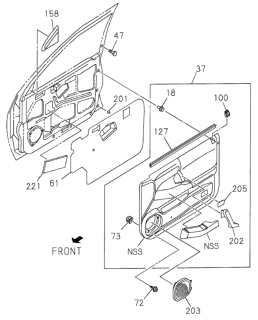 1999 Honda Passport Buffer, Door Diagram for 8-97258-864-0