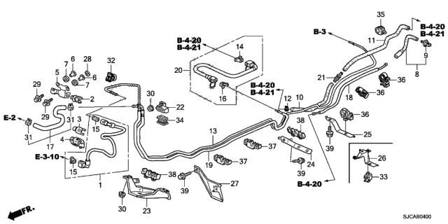 2014 Honda Ridgeline 4 Door RTS KA 5AT Fuel Pipe Diagram
