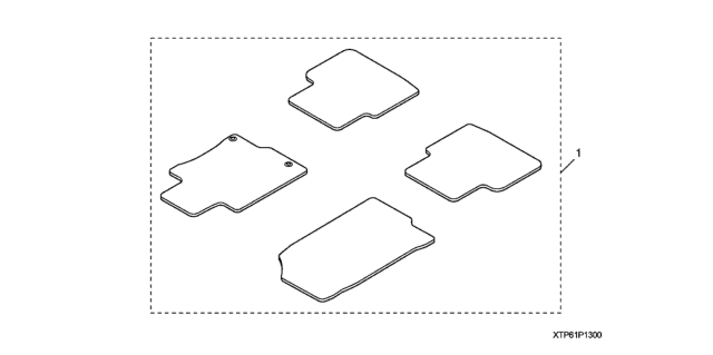 2011 Honda Crosstour 5 Door EX (2WD) KA 5AT All Season Floor Mats Diagram