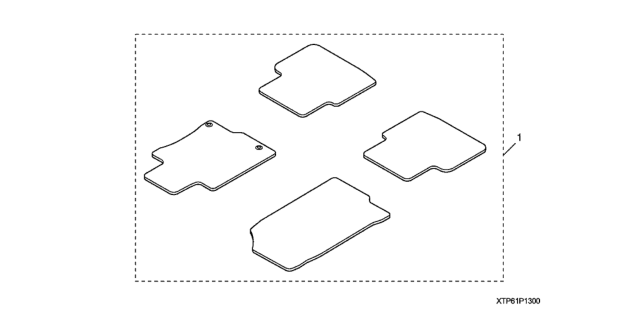 2010 Honda Crosstour All Season Floor Mats Diagram