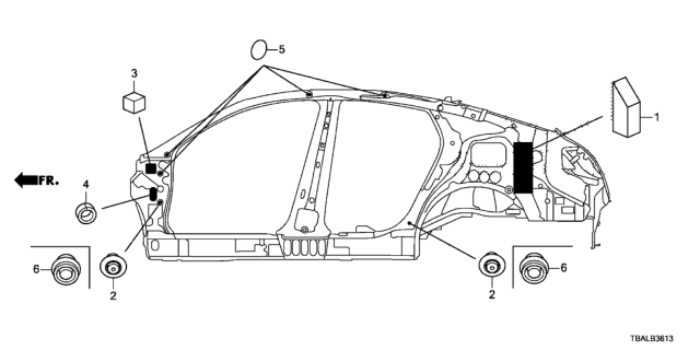 2021 Honda Civic Grommet (Side) Diagram