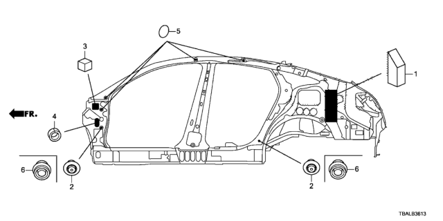 2020 Honda Civic Grommet (Side) Diagram