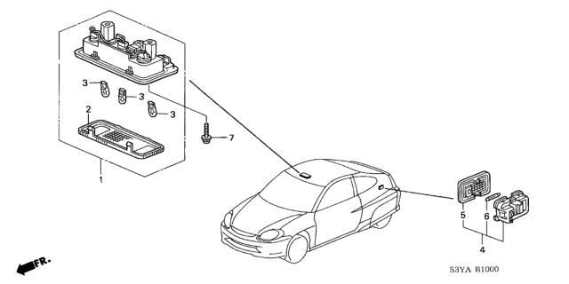 2004 Honda Insight 3 Door DX KA CVT Interior Light Diagram