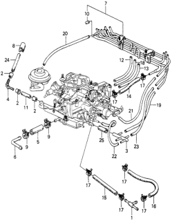 1981 Honda Civic 3 Door ** (1300) KH 4MT Fuel Tubing Diagram