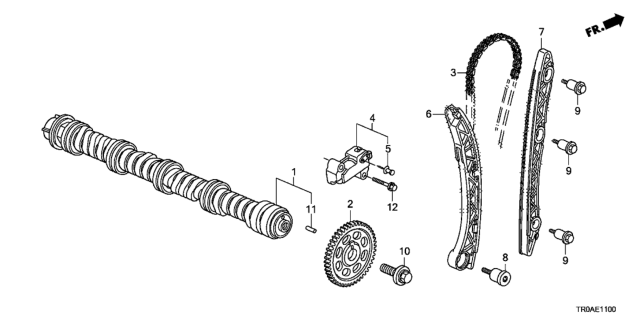 2013 Honda Civic Camshaft - Cam Chain (1.8L) Diagram