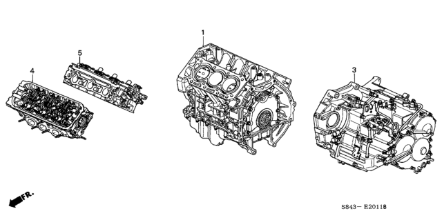 2001 Honda Accord Engine Assy. - Transmission Assy. (V6) Diagram