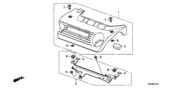 2010 Honda Accord Engine Cover (V6) Diagram