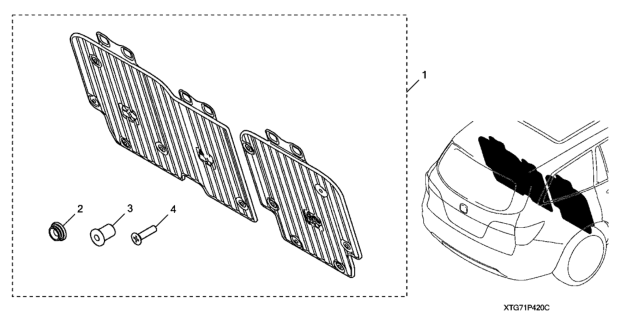 2020 Honda Pilot Seat Back Protector (Second Row) Diagram 1