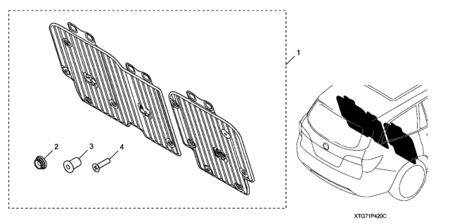 2021 Honda Pilot Seat Back Protector (Second Row) Diagram