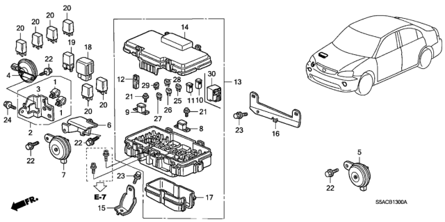 2005 Honda Civic Cover (Upper) Diagram for 38251-S5A-A12