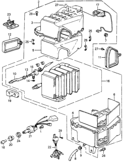 1985 Honda Accord Sub-Evaporator Assembly Diagram for 38655-SA5-661