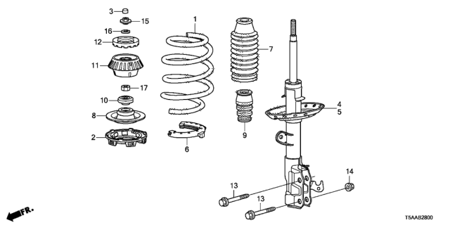 2019 Honda Fit Damper, Rebound Stop Diagram for 51925-SAA-005