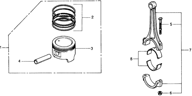 1979 Honda Civic 3 Door ** KL HMT Piston - Connecting Rod Diagram