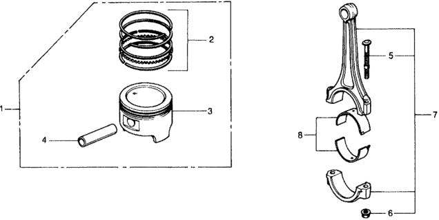 1978 Honda Civic Piston Kit (Std) Diagram for 06131-657-220