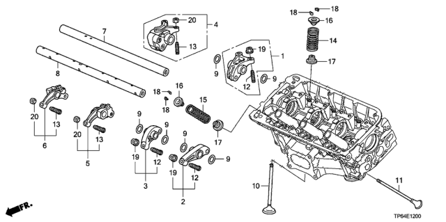 2010 Honda Crosstour Valve - Rocker Arm (Front) (V6) Diagram