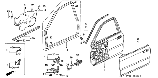 1994 Honda Accord Front Door Panels Diagram