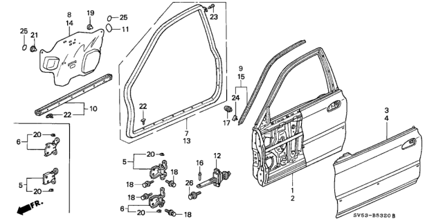 1995 Honda Accord Front Door Panels Diagram