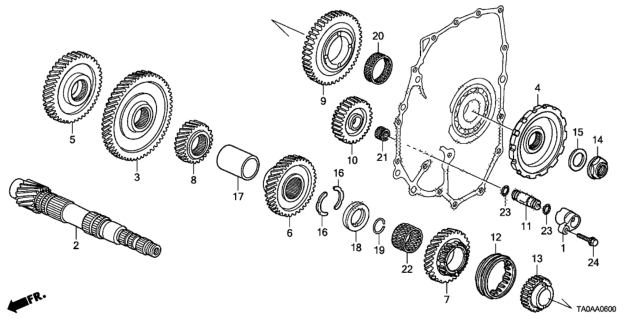 2012 Honda Accord 4 Door EX KA 5AT AT Countershaft (L4) Diagram