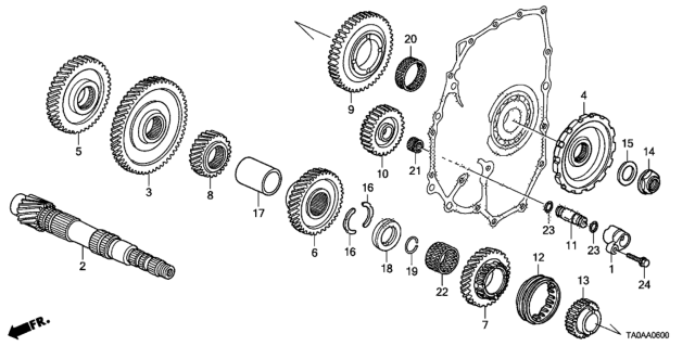 2012 Honda Accord AT Countershaft (L4) Diagram