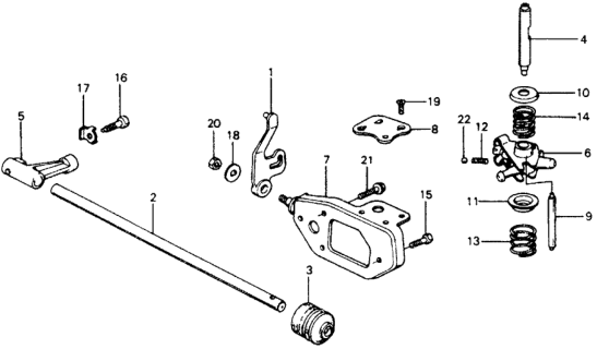 1977 Honda Accord 3 Door STD KH 5MT MT Shift Arm Diagram