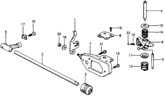 1977 Honda Accord MT Shift Arm Diagram