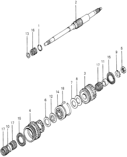 1979 Honda Accord 3 Door STD KH HMT HMT Mainshaft Diagram