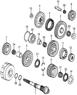 1985 Honda Accord AT Countershaft Diagram