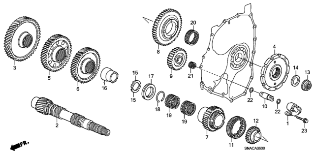 2010 Honda Civic AT Countershaft Diagram