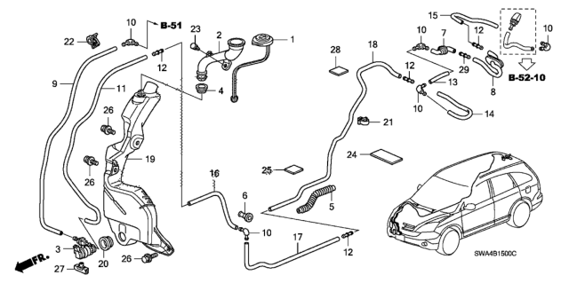 2009 Honda CR-V Windshield Washer Diagram 2