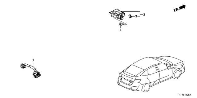 2017 Honda Clarity Fuel Cell Camera, Rearview Diagram for 39530-TRT-A01