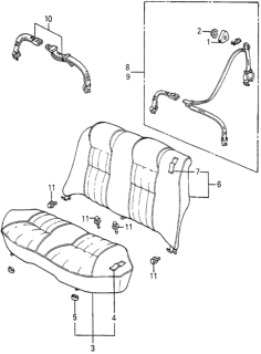 1983 Honda Accord Seat Belt Assy., L. RR. *YR82L* (Nippon Seiko) (ARK TAN) Diagram for 786A2-SA6-Z01ZD