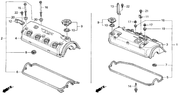 1995 Honda Del Sol Cylinder Head Cover Diagram