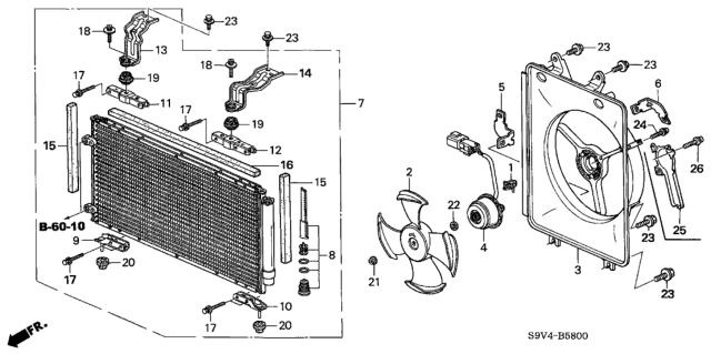 2007 Honda Pilot A/C Condenser Diagram