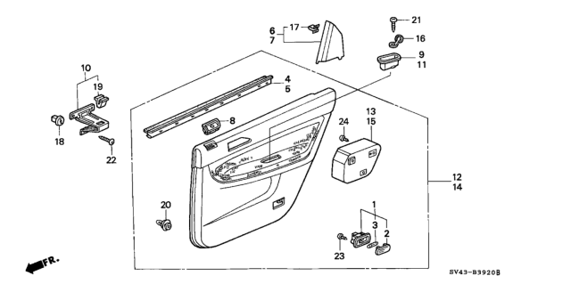 1995 Honda Accord Lining, R. RR. Door *Y18L* (SILKY IVORY) Diagram for 83700-SV4-A10ZD