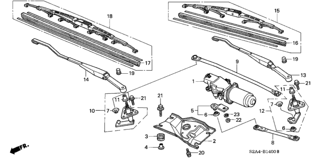 2005 Honda S2000 Front Wiper Diagram