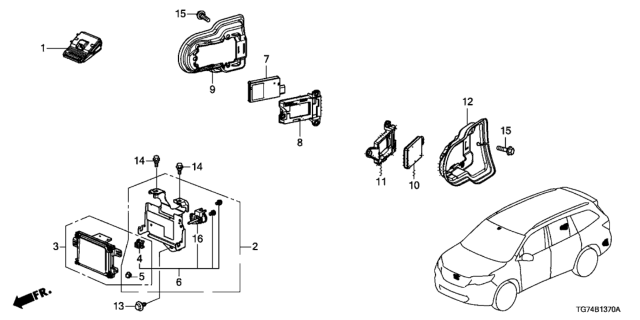 2021 Honda Pilot Radar - Camera Diagram