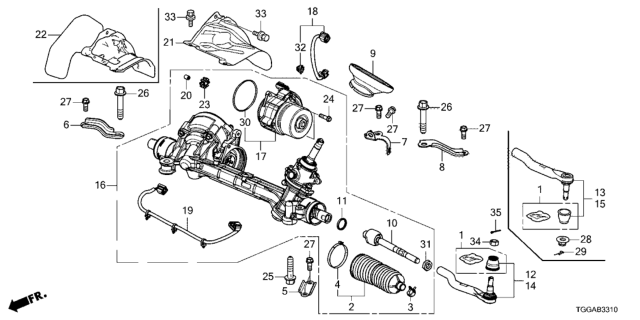 2021 Honda Civic RACK, POWER STEERING Diagram for 53620-TGH-C61