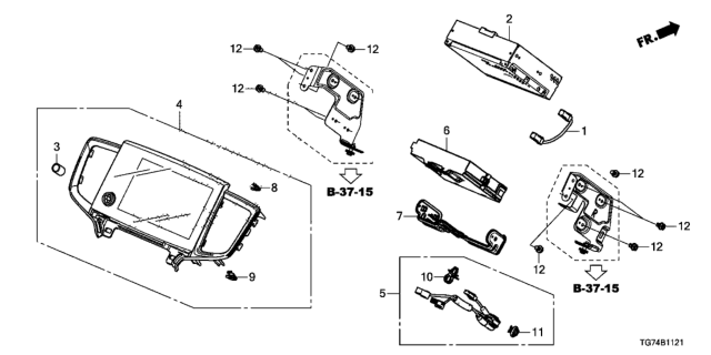 2021 Honda Pilot ASSY,INFO CTRL Diagram for 39540-TG7-AN3