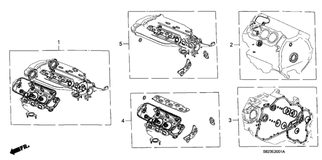 Gasket Kit, Rear Diagram for 06120-P8A-A13