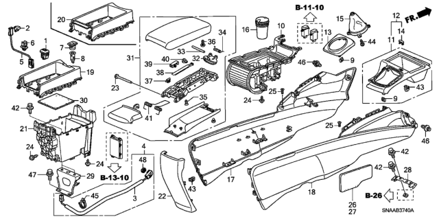 2009 Honda Civic Console Diagram