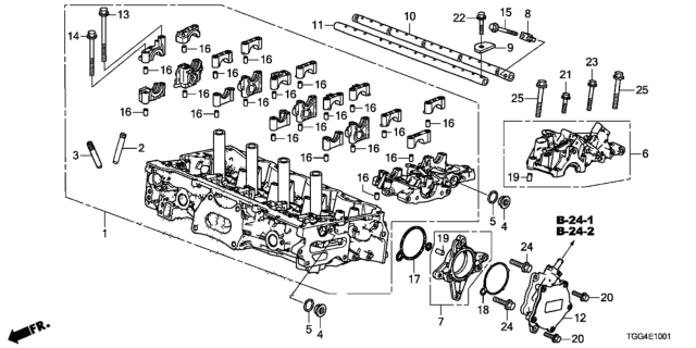 2019 Honda Civic Head Assembly, Cylinder Diagram for 12100-RPY-G02