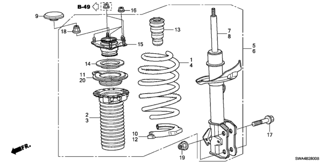 2011 Honda CR-V Bolt, Flange (16X62) Diagram for 90119-S6M-Z01