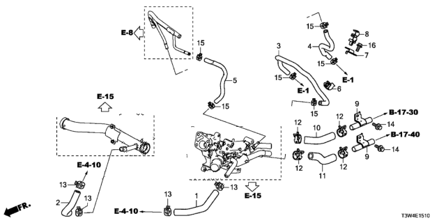 2014 Honda Accord Hybrid Water Hose Diagram