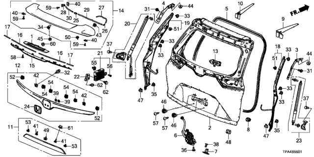 2020 Honda CR-V Hybrid 5 Door EXL (HYBRID) KA CVT Tailgate (Power) Diagram