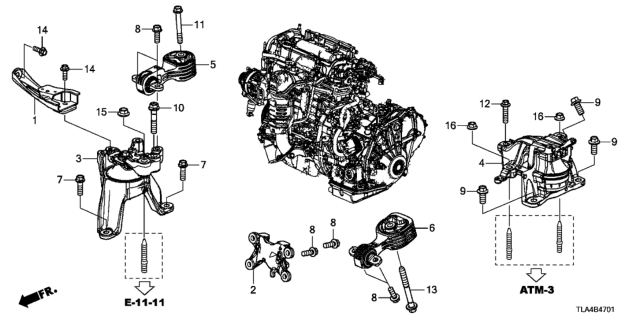 2017 Honda CR-V Engine Mounts Diagram