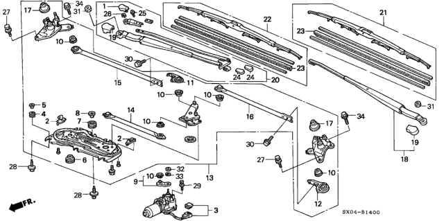 1998 Honda Odyssey Stopper Diagram for 76659-SX0-003