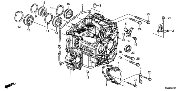 2012 Honda Civic AT Transmission Case Diagram